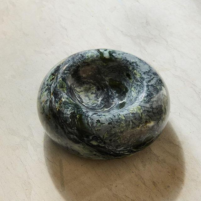 Marble Donut Trinket Tray, Small, Green Breccia