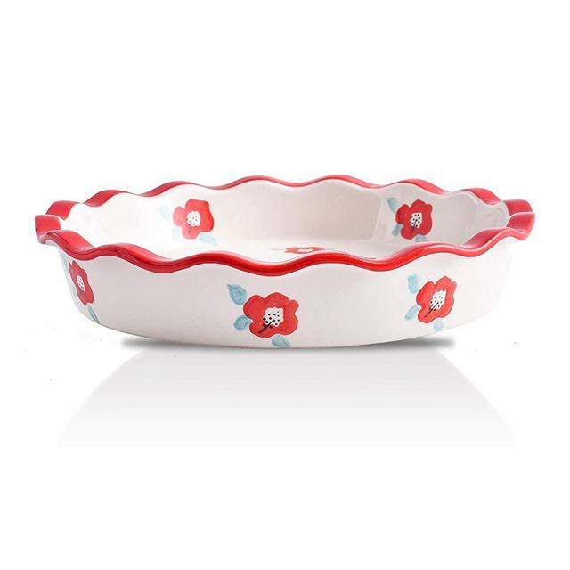 MDZF SWEET HOME Pie Pan Ceramic Baking Dish for Oven 10 Inch Pie Plate Round Bakeware