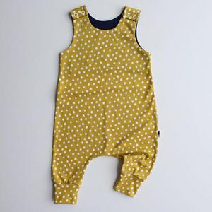 Organic Harem Romper - Mustard Spot - READY TO SHIP by Little Dreamer