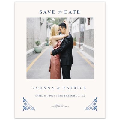 Blue Geometric Wedding Digital Save the Date - Elio Photo