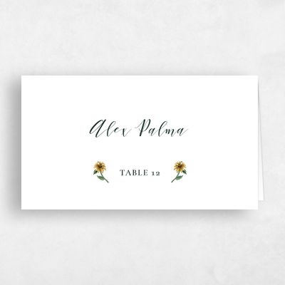White Wedding Place Card - Mirasol