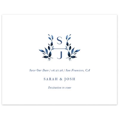 Dusty Cobalt, Blue Wedding Digital Save the Date - Madilou Landscape