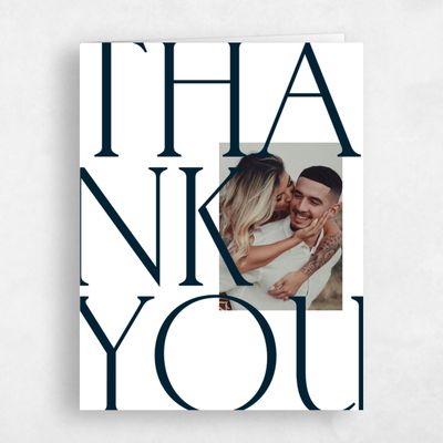 Darkest Teal, Blue Wedding Thank You - Josephine Photo