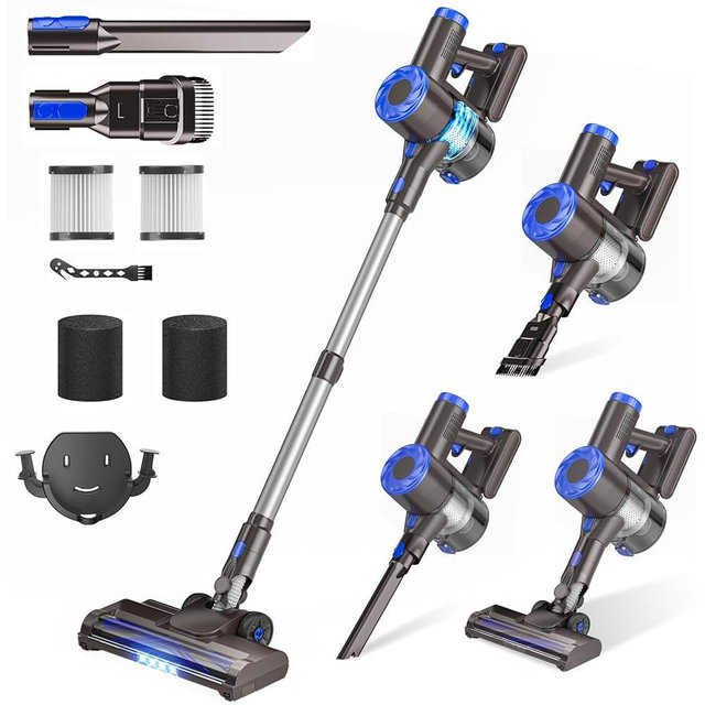 AIRDIYA Cordless Vacuum Cleaner, Super Power Suction Stick Vacuum Cleaners with 2200 mAh Battery,8-in-1 Lightweight Self-Standing, 35 Mins Runtime for Home Low-Pile Carpet Pet Hair