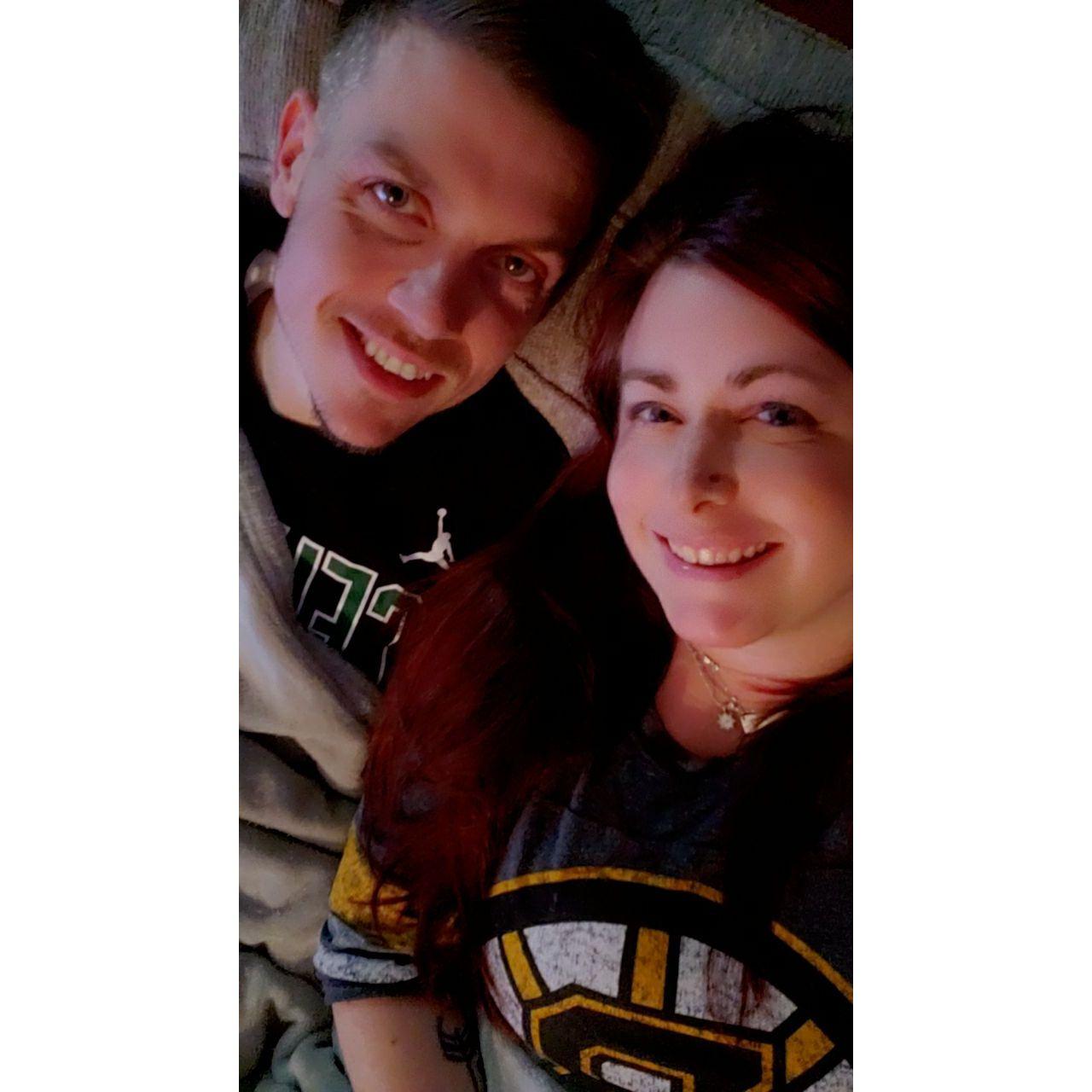 The first ever picture of us, like a month in.