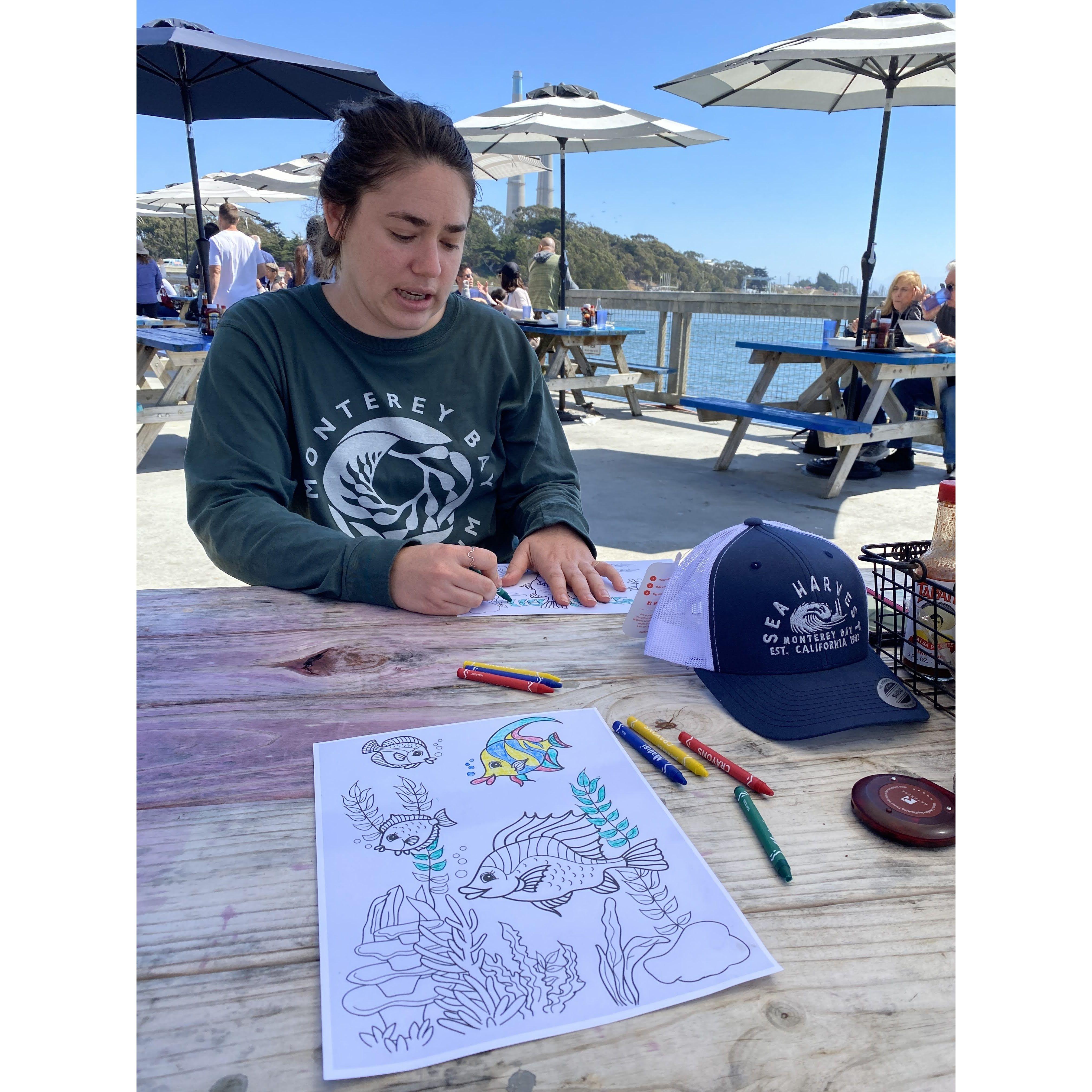 We always have to get the coloring pages at restaurants - they aren't just for kids ya know!