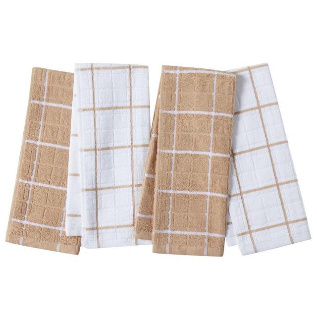 Cannon 4pk Cotton Noah Kitchen Towels Tan