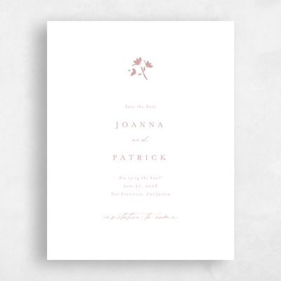 Dusty Rose, Pink Wedding Save the Date - Regal Portrait Letterpress