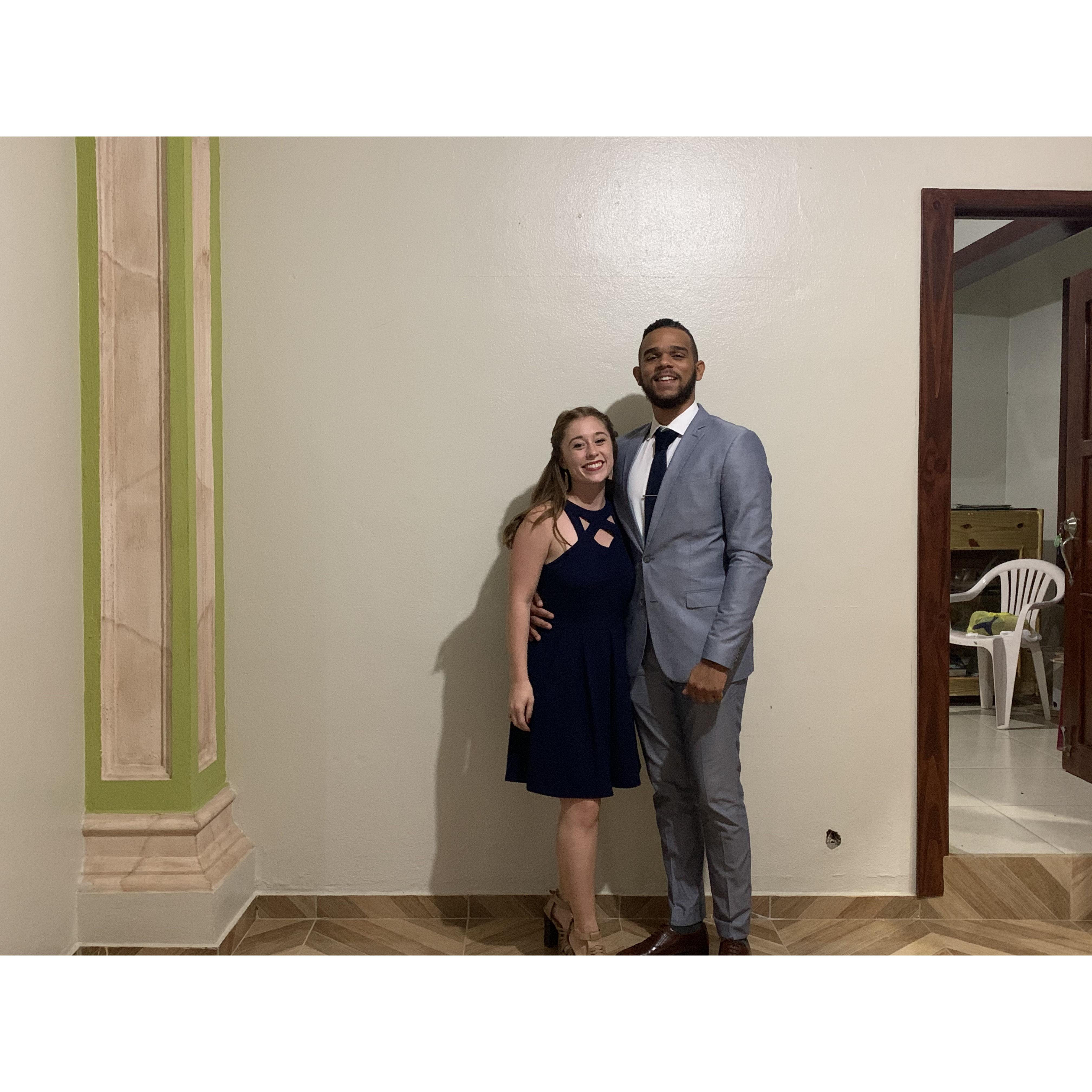 We attended a wedding on our one month anniversary!