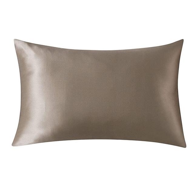 SLPBABY 100% Natural Pure Silk Pillowcase for Hair and Skin, Both Side 19 Momme Silk, Luxury Smooth Satin Pillowcase Cover with Hidden Zipper (Standard(20''x26''), Taupe)