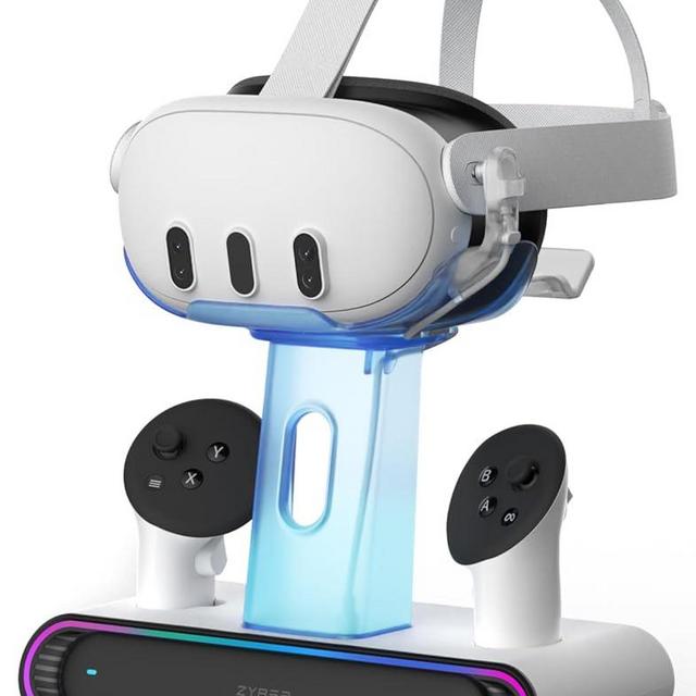 ZYBER RGB Charging Dock for Meta Quest 3, Magnetic Fast Charging Station for Oculus Quest 3 VR Headset & Controllers
