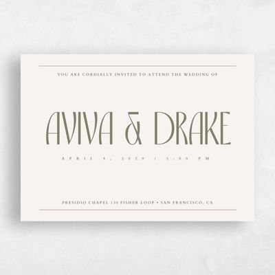 Beige Wedding Invitation - Trogir Landscape