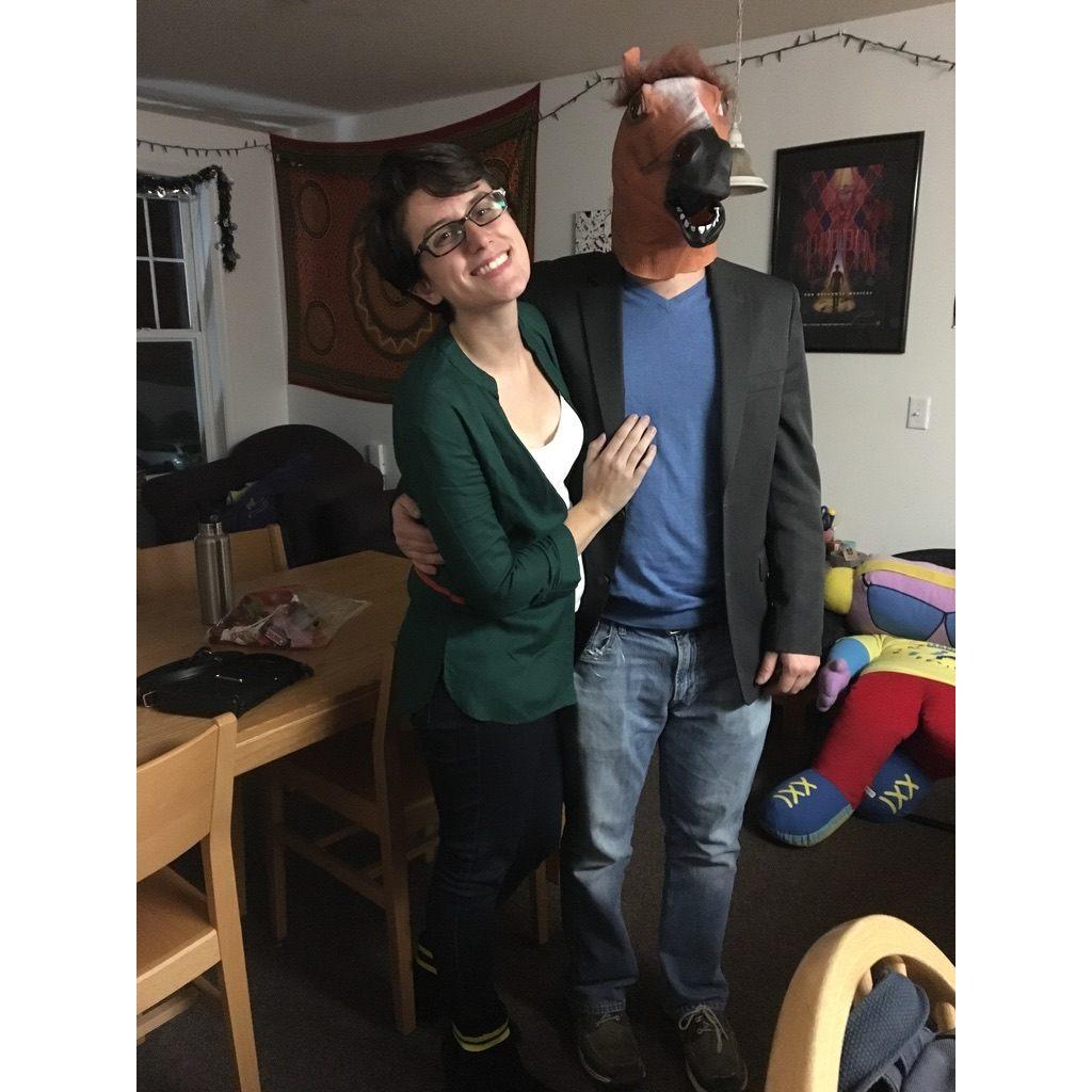 October 2017: Our first Halloween together - we were BoJack and Diane!