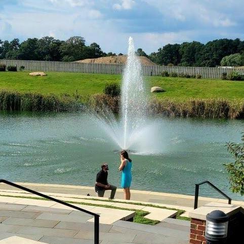 Adam dropping down on one knee at Libbie Mill - August '22