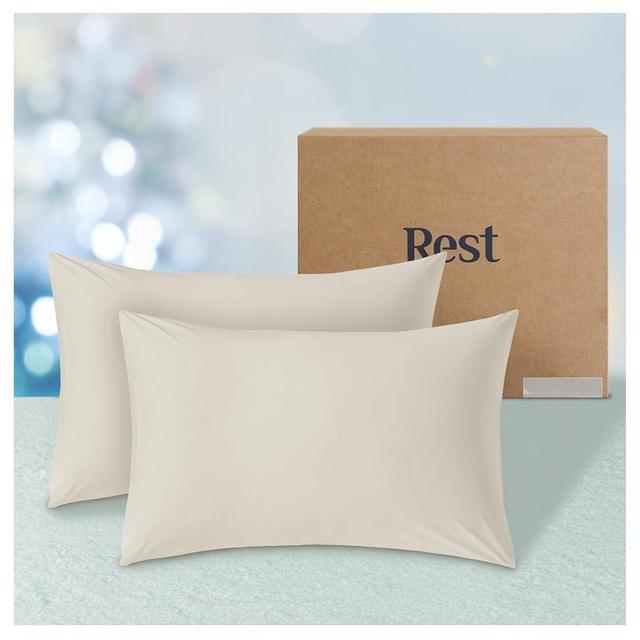 REST® Evercool®+ Cooling Pillowcases, Silver Infused Fabric for Fresh and Hygienic Sleep, Ultra Smooth for Better Skin&Hair, Stretchy for Snug Fit, Holiday Present, Easy Care (Standard 19"x29")