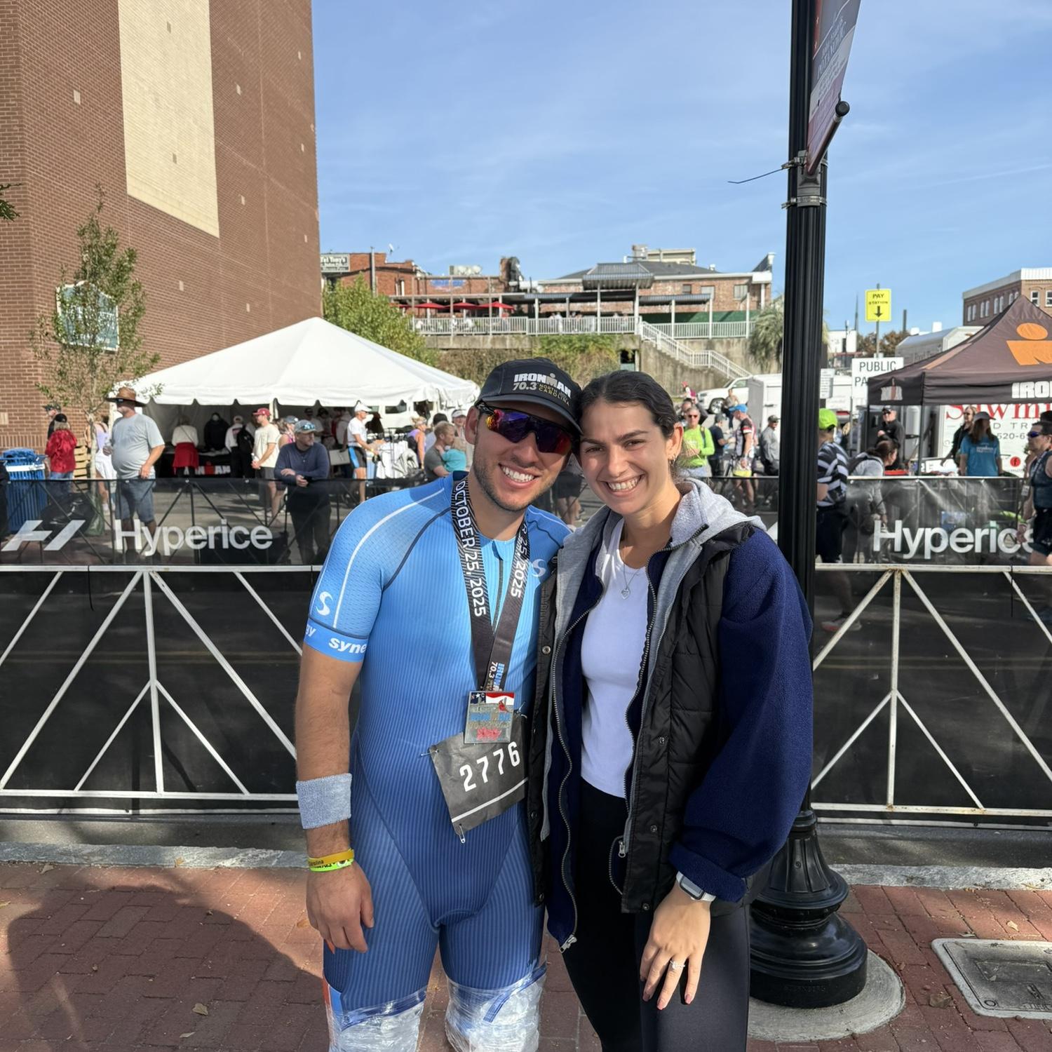 Matt completing his first Ironman in Wilmington!