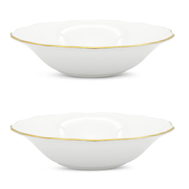 Twig New York Amelie Brushed Gold 9" Soup Pasta Bowl, Set of 2
