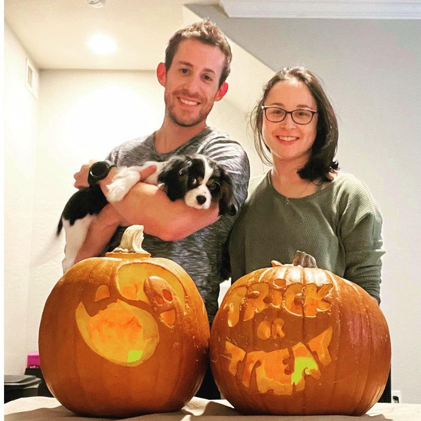 Our first Halloween with the puppy.