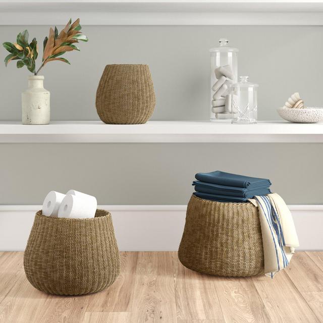Natural Seagrass 3 Piece Basket Set