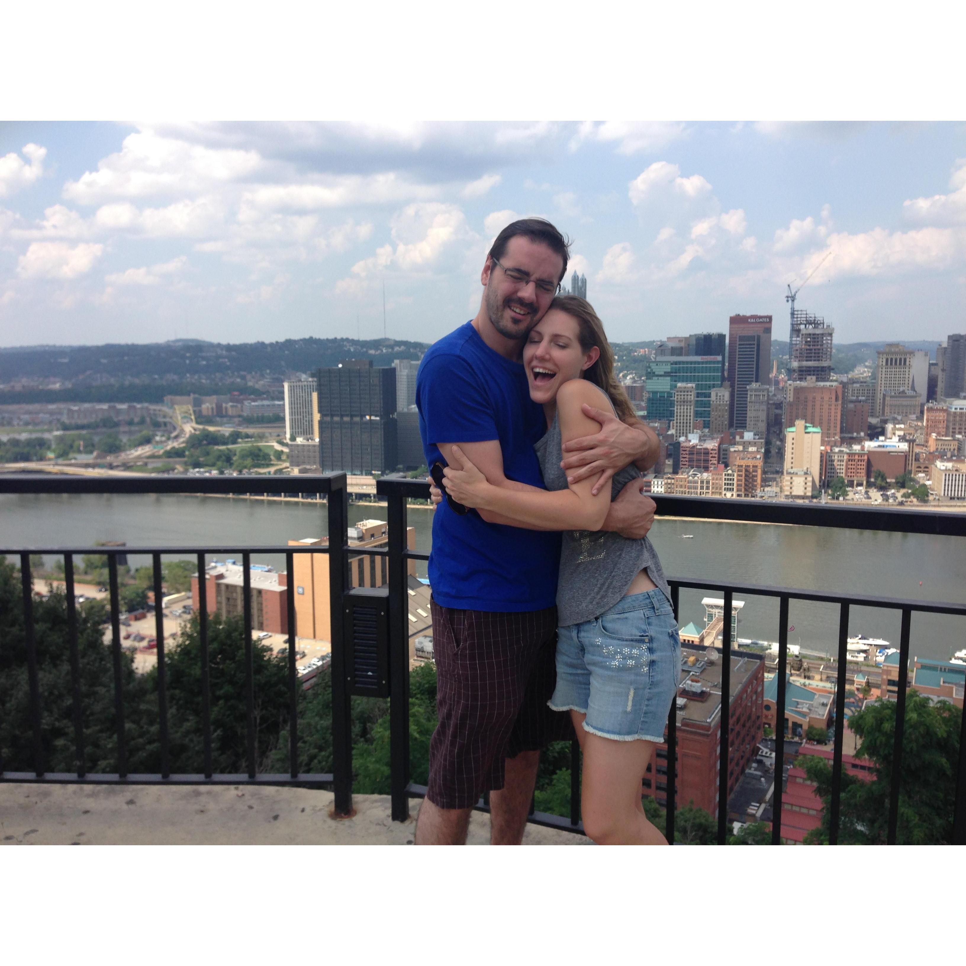 Loving each other, Loving Pittsburgh! Mary's home town.