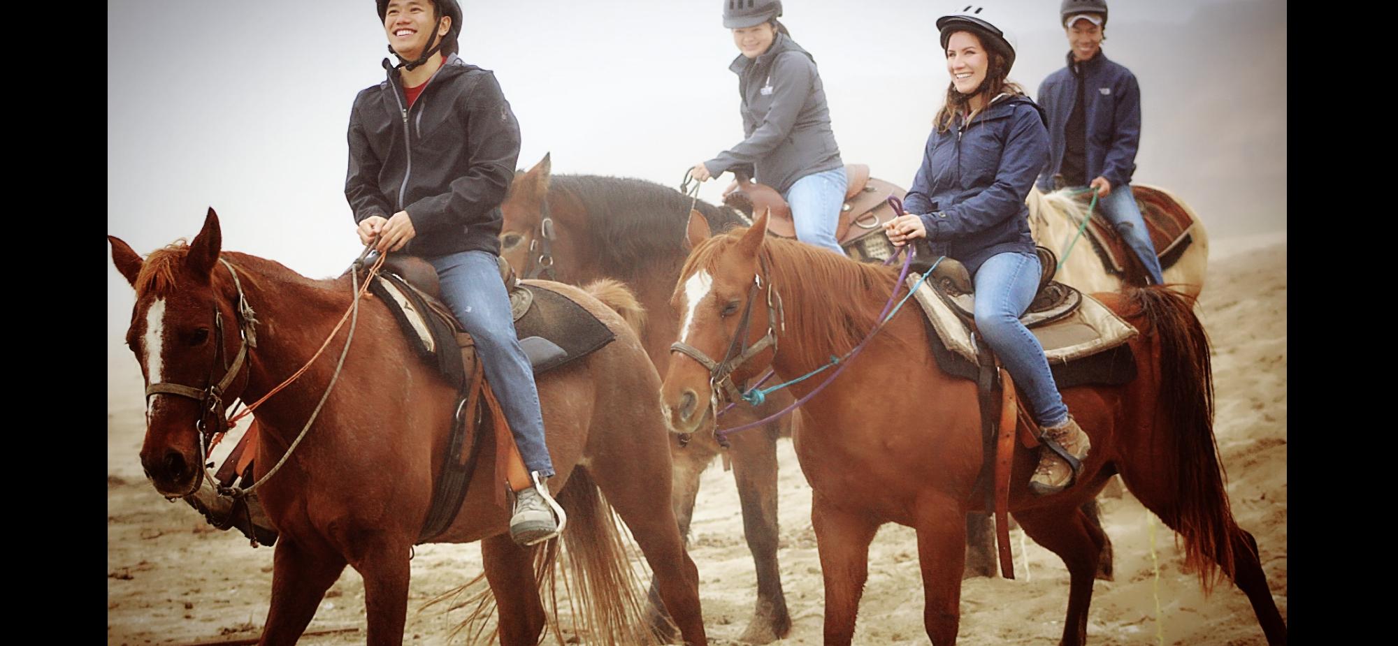 Riding horses in Half Moon Bay