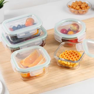 10-Piece Glass Storage Container Set with Silicone Lid