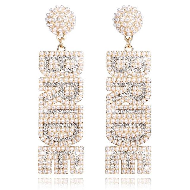 Bride Earrings - Bride To Be Gifts for Bachelorette Beaded Earrings For Bachelorette Outfit Bride Accessories