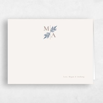 Beige Monogram Wedding Thank You - Cappell Landscape