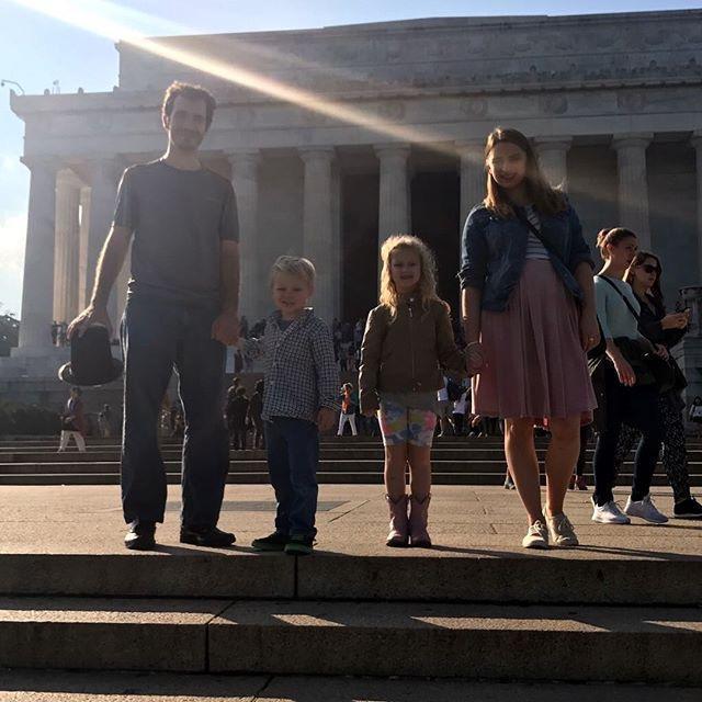 Lincoln Memorial with Luke and Lizzie!