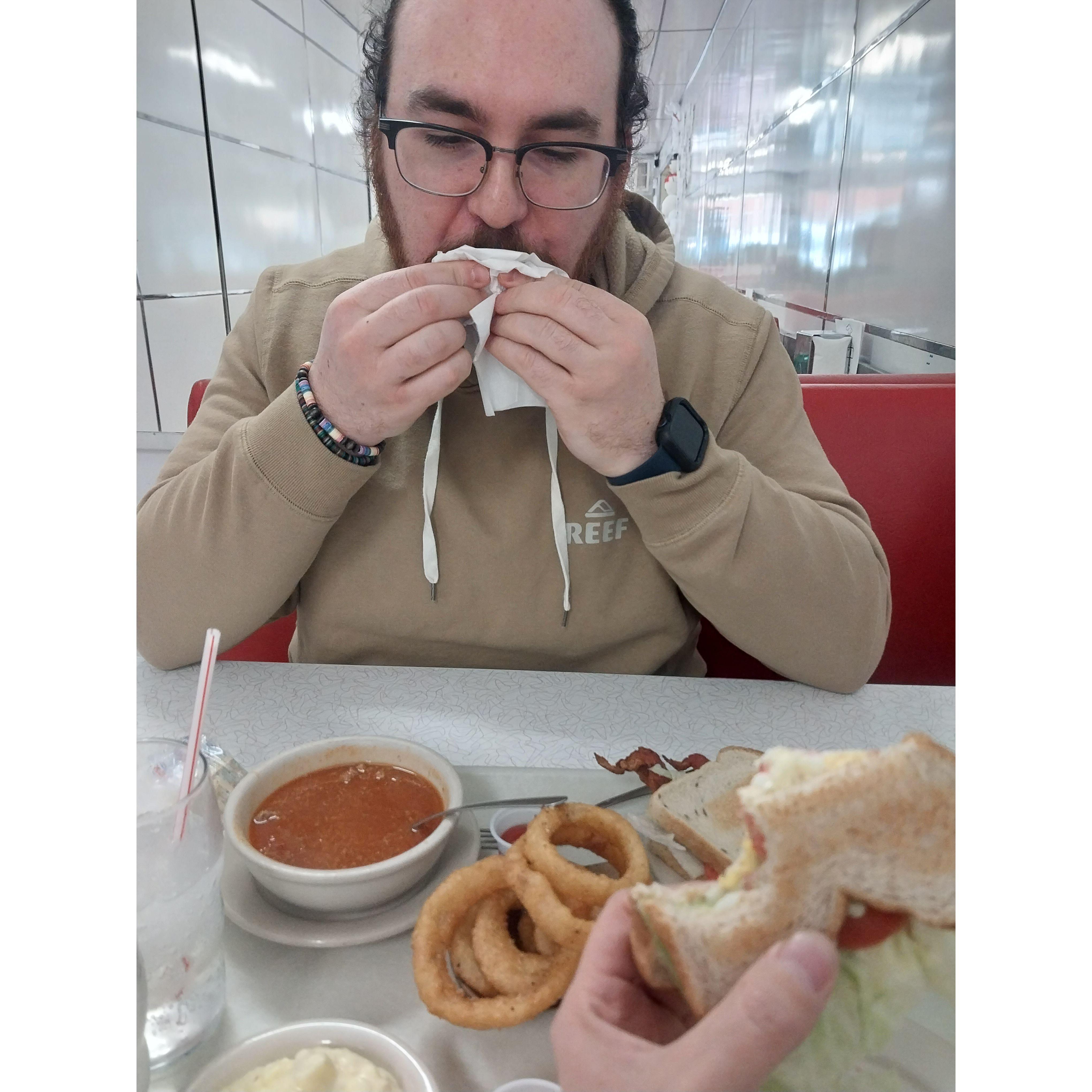 Taylor said this is the best chili he's ever had. @ K's Diner, Troy OH