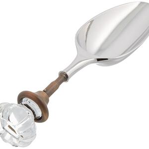 Mud Pie 4331009L Swirled Glass Door Knob Ice Scoop, Silver