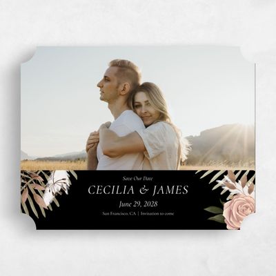 Black Ticket Wedding Save the Date - Segovia Photo