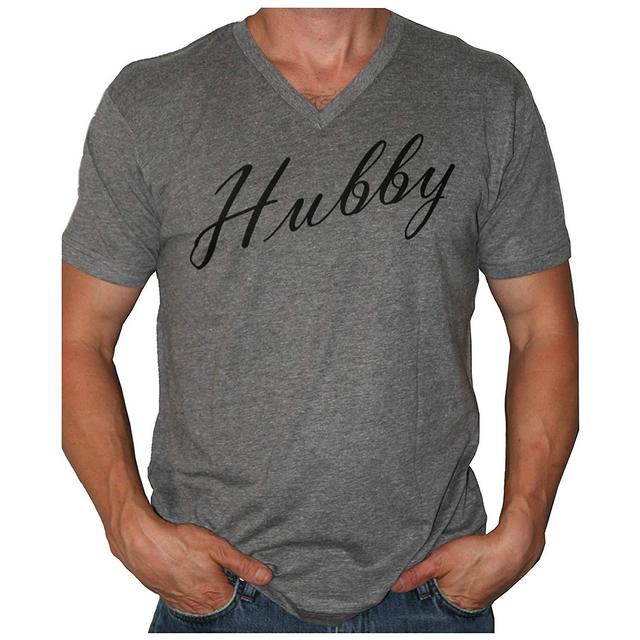 It's Your Day Clothing Hubby V Neck Heather Gray Men's + IYD Gift Bag