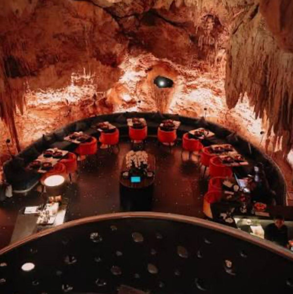 Tasting dinner in a cave in Bali!