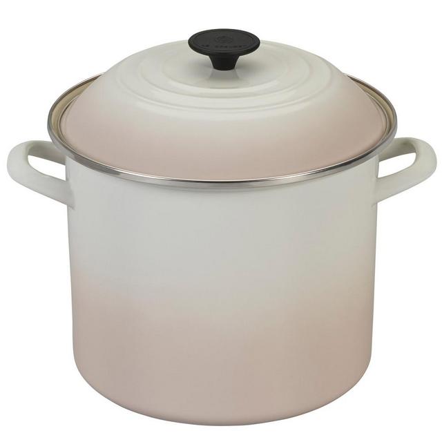 Le Creuset Enameled-Steel Stock Pot, 8-Qt., Meringue