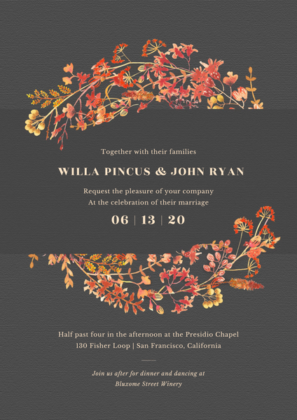 Gramercy Portrait | Gray | Zola Wedding Invitations