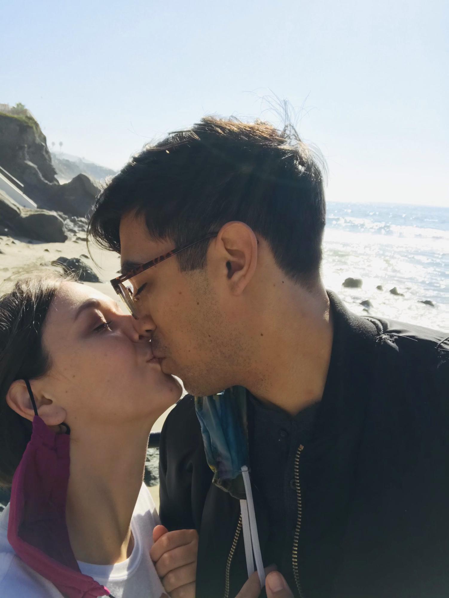 In our pandemic bubble, taking a walk down to the beach in Laguna Beach
