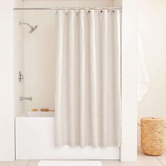 European Linen Shower Curtain, Natural, 72"x84"