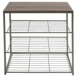 4 Tier Shoe Rack with partial Board Top Gray - Threshold™