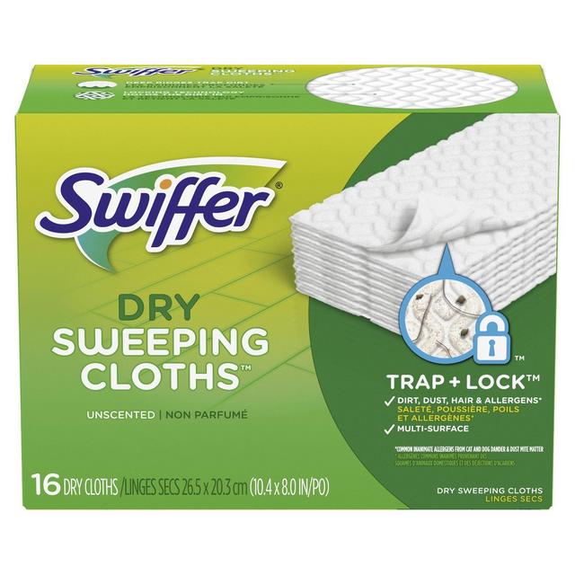 Swiffer Sweeper Dry Sweeping Pad- Multi Surface Refills for Dusters Floor Mop - Unscented - 16ct