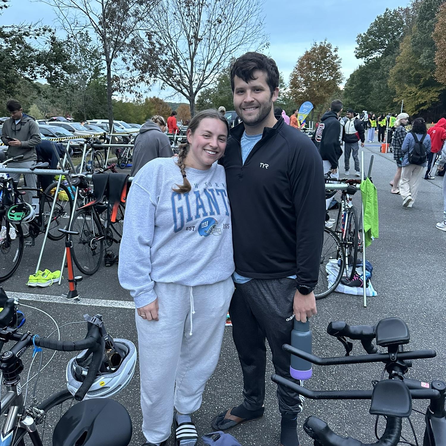 Before Bailey and Justin's first triathlon together!