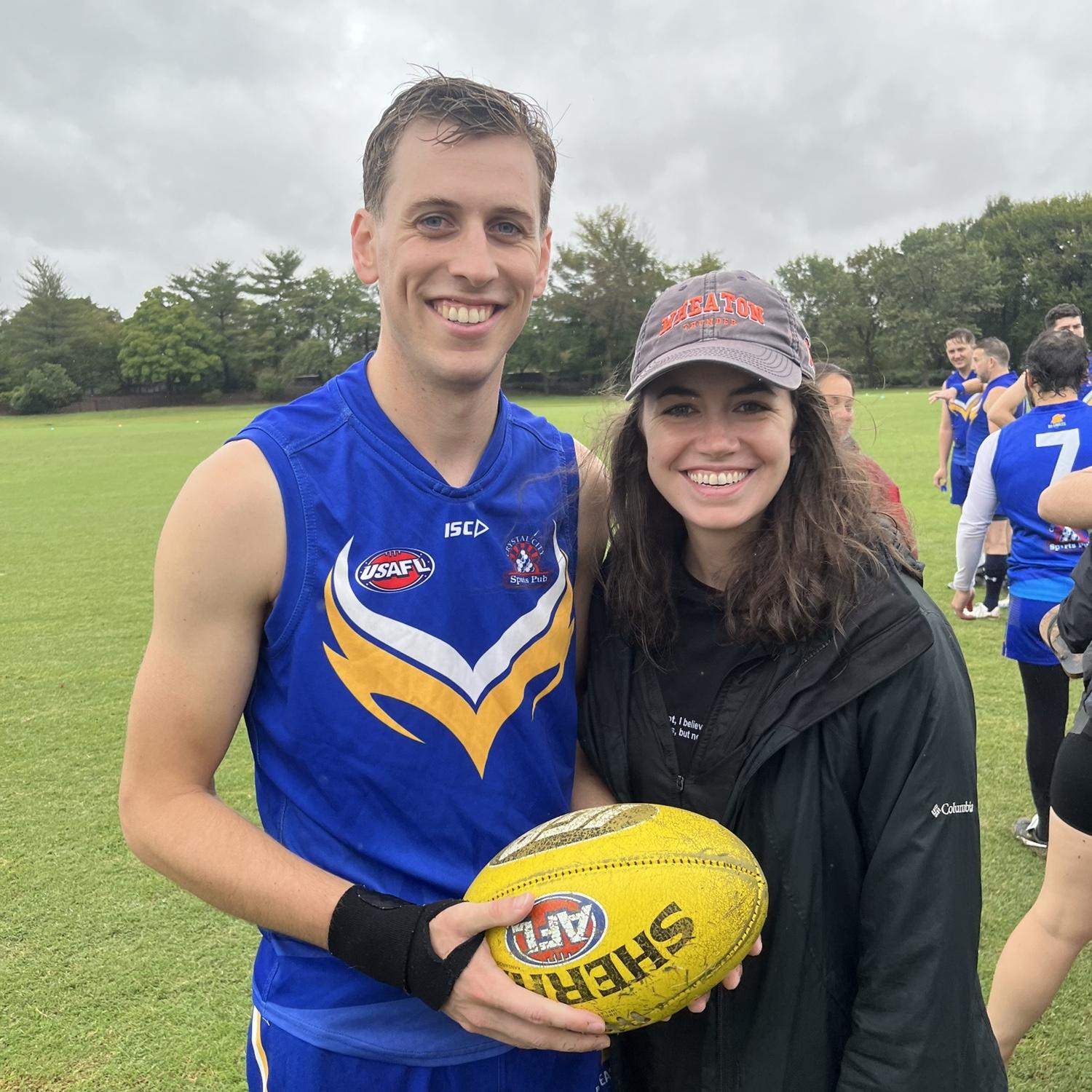 Not rugby but Australian rules football. It's really a sport.
