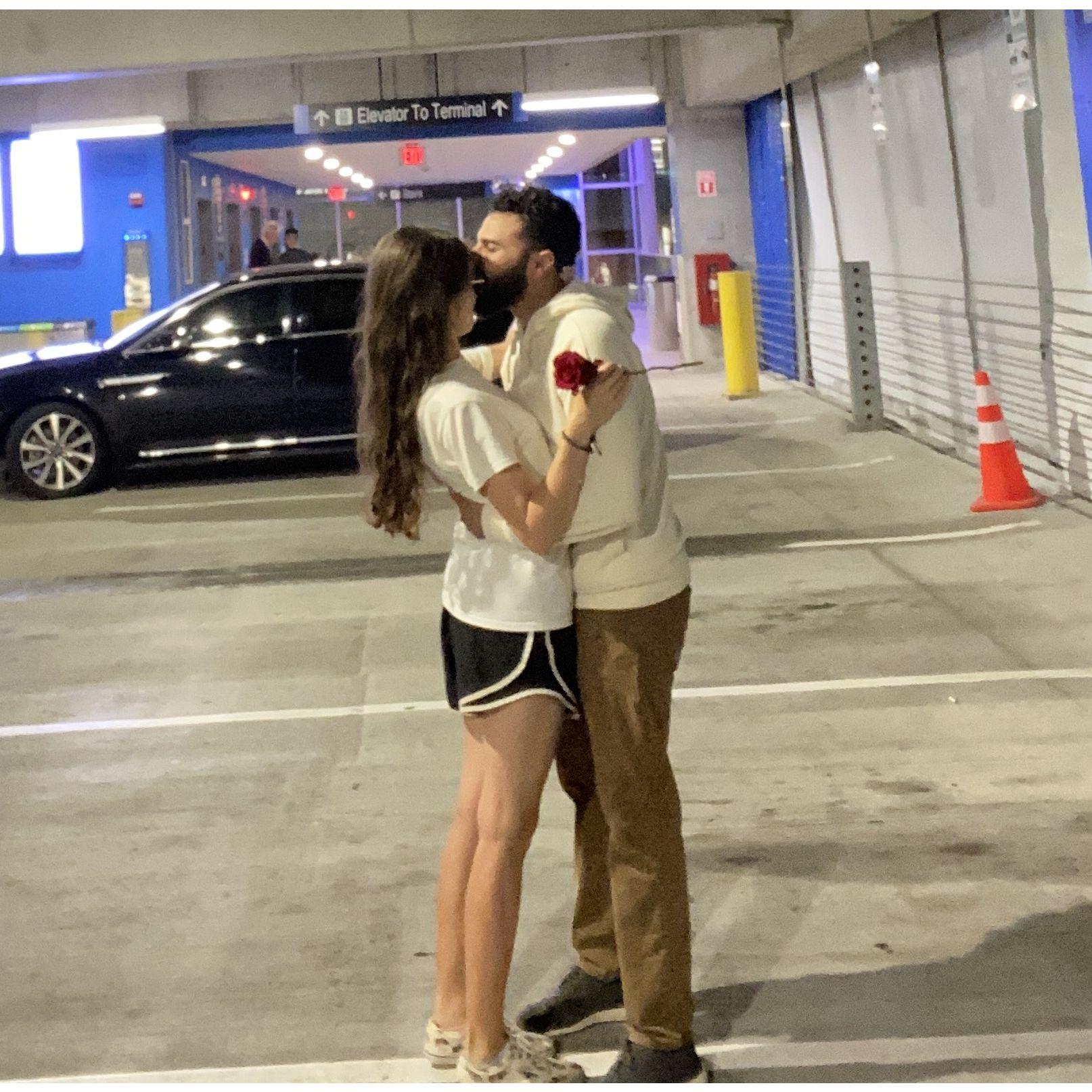 Shu always brought a rose when he visited <3 Every time, the first hug in the airport parking lot was pure gold!