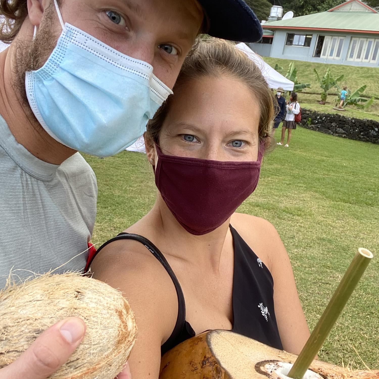 Fresh coconut at the Hana farmers market