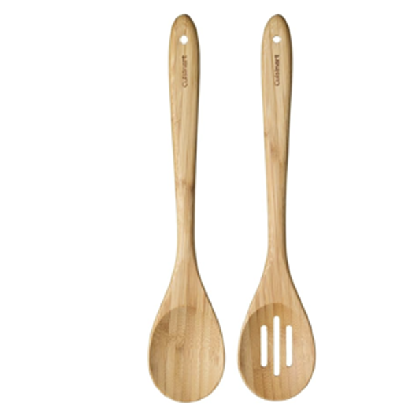 Cuisinart Green Gourmet Bamboo Solid and Slotted Spoons, 2-Pack