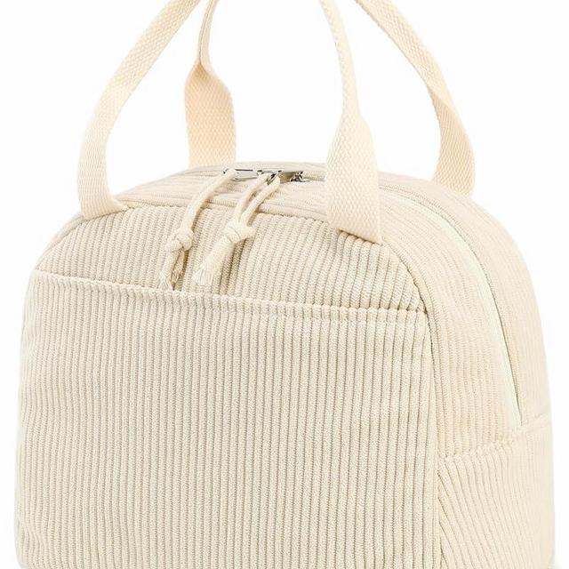 Bluboon Lunch Bag for Women Men Cute Corduroy Lunch Tote Bags Reusable Insulated Lunch Box Large Capacity Reusable Insulated Cooler for Work Picnic or Travel