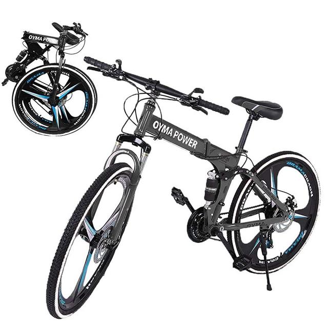 26 Inch Bikes Folding Bicycle Mountain Bike Dual Disc Brake, 21-Speed, Lightweight and Durable for Men Women Bike