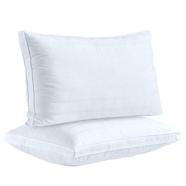 Down Alternative Pillows for Sleeping Plush (2 Pack King), 100% Cotton Cover Best Hotel Bed Pillows with 2" Gusset, Sleeping Pillow