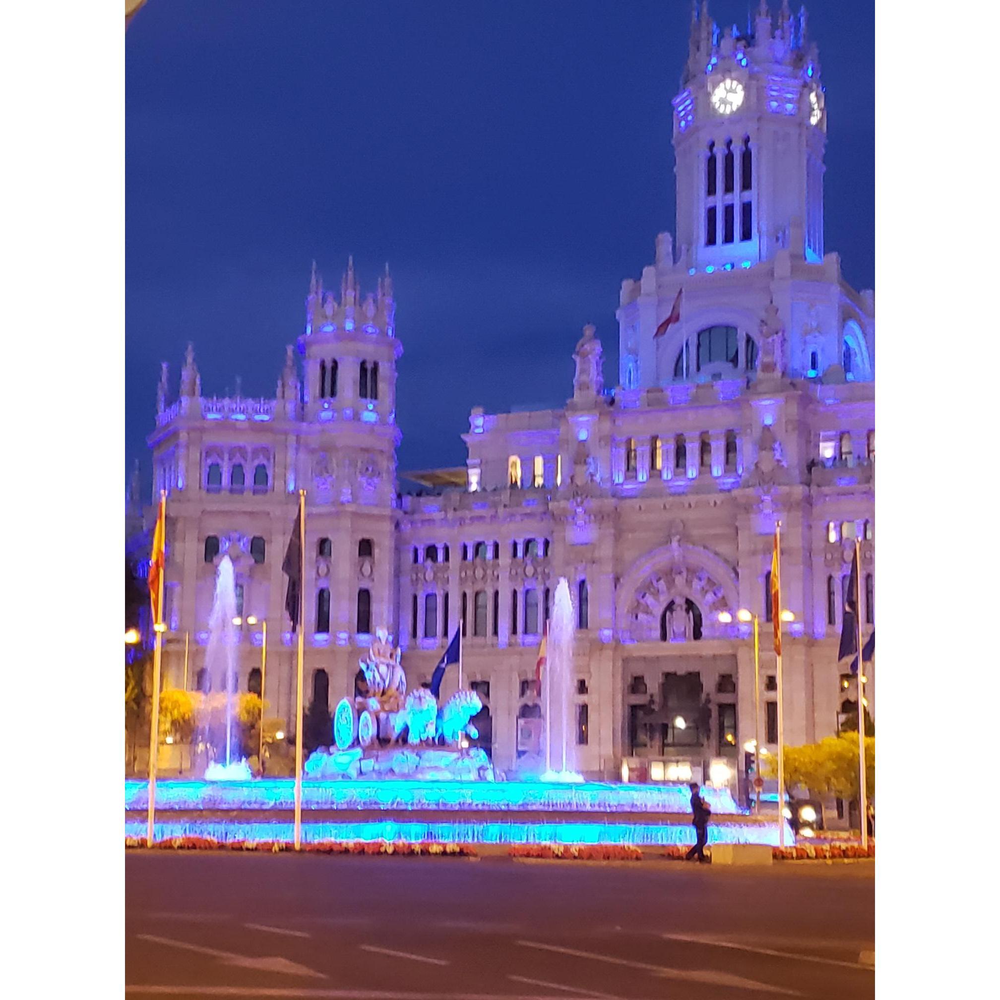 A beautiful shot of Madrid at the capitol building...as we walked the streets of Spain one night - June 2022