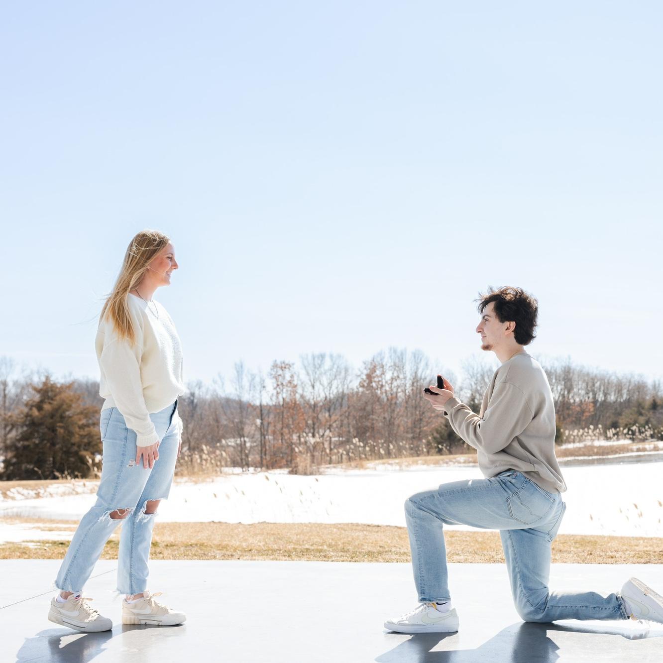 Nicholas proposed on a beautiful day at the Sycamore Winery. 
February 22, 2025.